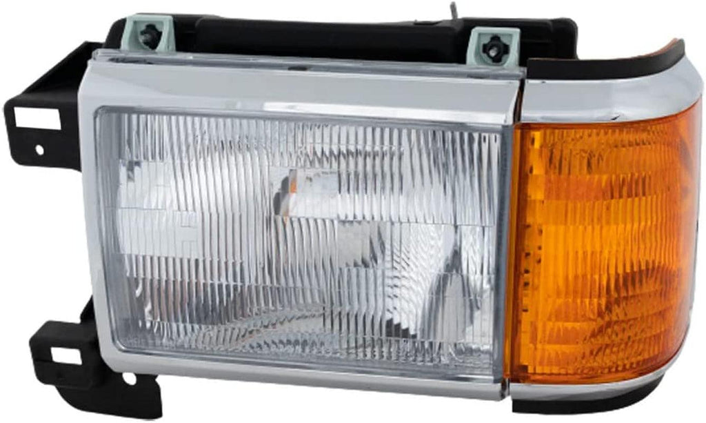 For Ford Bronco Headlight 1987 88 89 90 1991 Driver Side Halogen | W/Side Marker Light | W/Chrome Trim | FO2502105 | E9TZ13008F