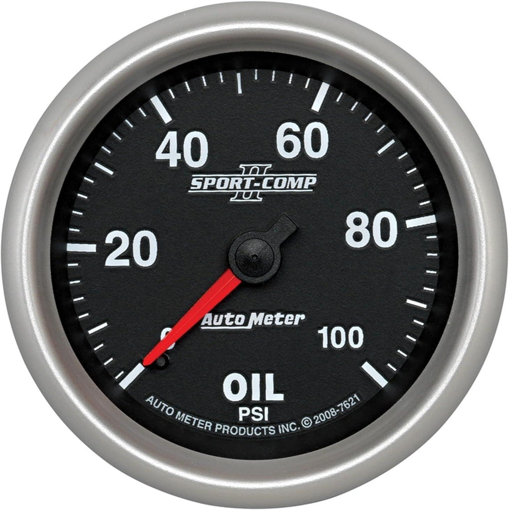 7621 Sport-Comp II 2-5/8" 0-100 PSI Mechanical Oil Pressure Gauge