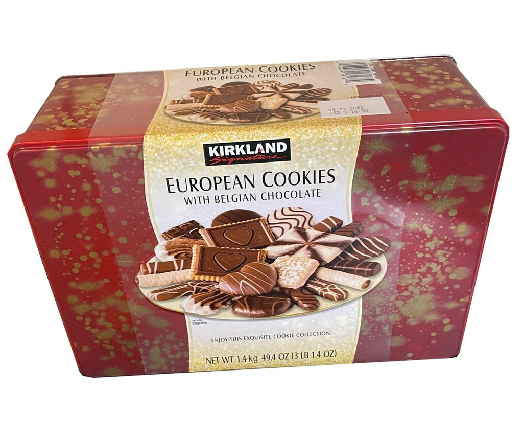 🎄 KIRKLAND SIGNATURE EUROPEAN COOKIES with BELGIAN CHOCOLATE WT 1.4 Kg 49.4 Oz