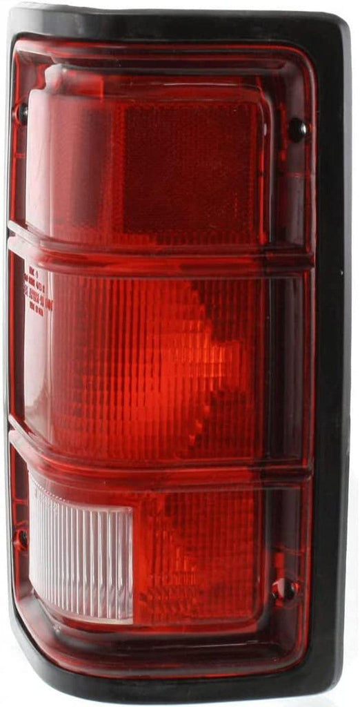 for Dodge Ramcharger 1990 1991 1992 1993 Tail Light Passenger Side | Lens & Housing | W/Black Trim | Clear & Red Lens | Replacement for CH2801114 | 55054788