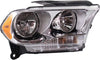 for Dodge Durango 2011 2012 2013 Headlight Assembly Passenger Side | W/Chrome Trim | Halogen | CAPA | Replacement for CH2503228, CH2503228C | 55079366AB, 55079366AC