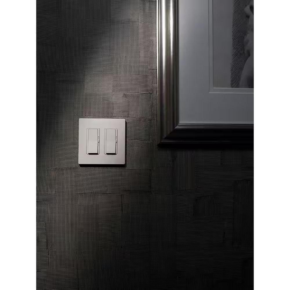 Claro 2 Gang Wall Plate for Decorator/Rocker Switches, Satin, Architectural White (1-Pack)