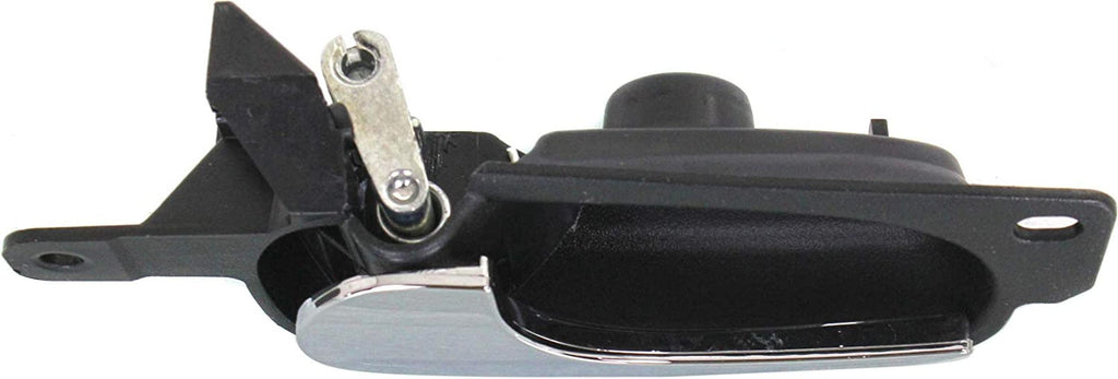 Interior Door Handle Compatible with 2006-2011 Buick Lucerne Sedan Rear, Driver Side Black Bezel with Chrome Lever