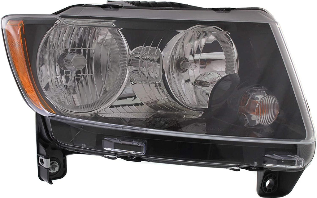 Headlight Assembly Compatible with 2013-2017 Jeep Compass Standard Type (13-13 with Black Trim) Passenger Side