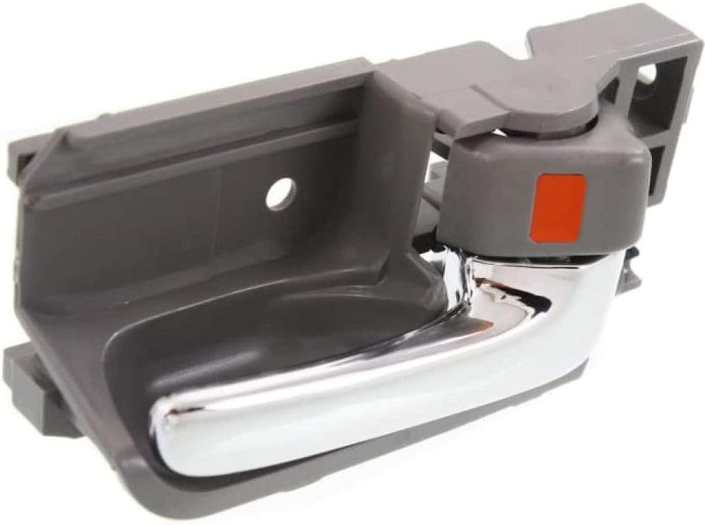 for Toyota Corolla Interior Door Handle Front, Passenger Side Gray Bezel with Chrome Lever (2003-2008) | with Door Lock Button| Trim:All Submodels