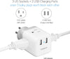 Israel Power Adapter -  US to Israel Plug Adapter with 3 Outlets 2 USB Charging Ports, Power Outlet Converter for Israel, Palestine, Jerusalem, Holy Land, Gaza Strip, Type H Output