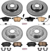 K4066 Front and Rear Z23 Carbon Fiber Brake Pads with Drilled & Slotted Brake Rotors Kit