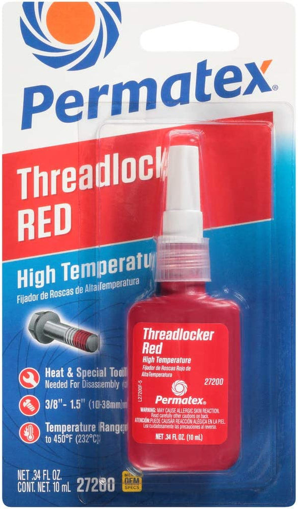 Permatex 27200-6PK High Temperature Threadlocker Red, 10 Ml (Pack of 6)