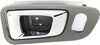 for Honda Pilot Interior Door Handle Front, Passenger Side Gray Bezel with Chrome Lever (2003-2008) | with Door Lock Hole| Trim:All Submodels