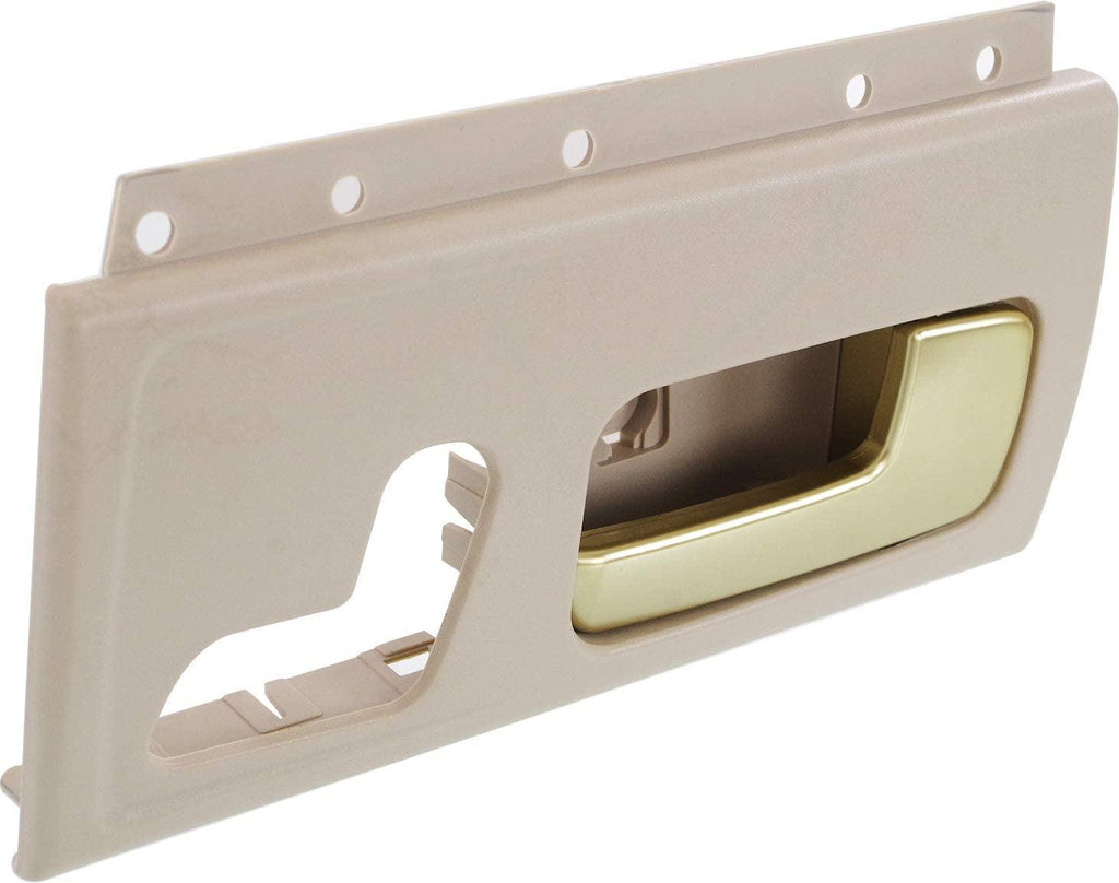 Interior Door Handle Compatible with Lincoln Town Car 03-11 Front RH Chrome Lever (Brush Gold) and Beige Housing W/Seat Switch Hole