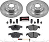 K6715 Rear Z23 Carbon Fiber Brake Pads with Drilled & Slotted Brake Rotors Kit