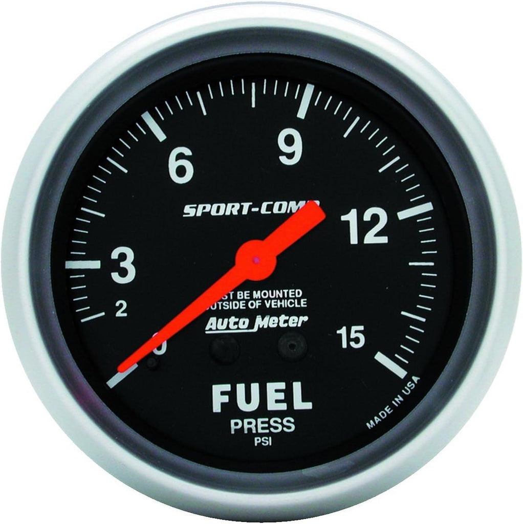 3411 Sport-Comp Mechanical Fuel Pressure Gauge, Fuel Pressure - 2 5/8"