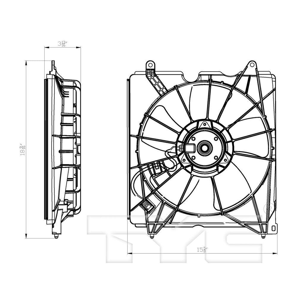 601470 Engine Cooling Fan for 13-20 Acura Honda Accord TLX