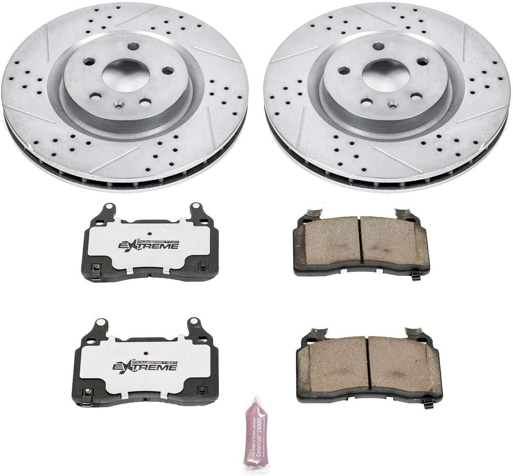 K5602-26 Front Z26 Carbon Fiber Brake Pads with Drilled & Slotted Brake Rotors Kit