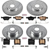 K2786 Front and Rear Z23 Carbon Fiber Brake Pads with Drilled & Slotted Brake Rotors Kit