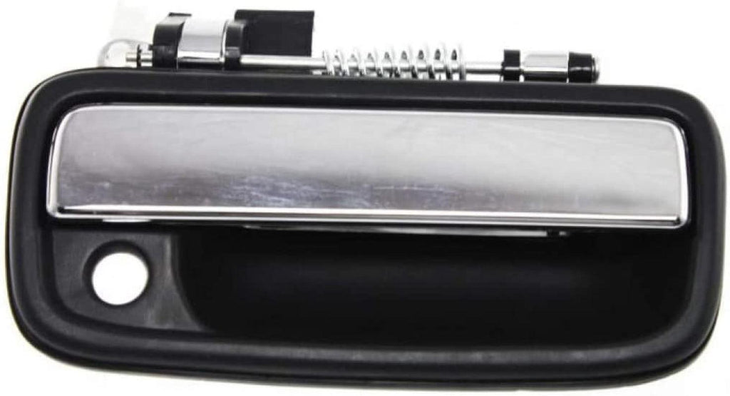 for Toyota Tacoma Exterior Door Handle Front, Passenger Side Black Bezel with Chrome Lever (1995-2004) | with Key Hole | Trim:All Submodels | TO1311123 | 6921035030