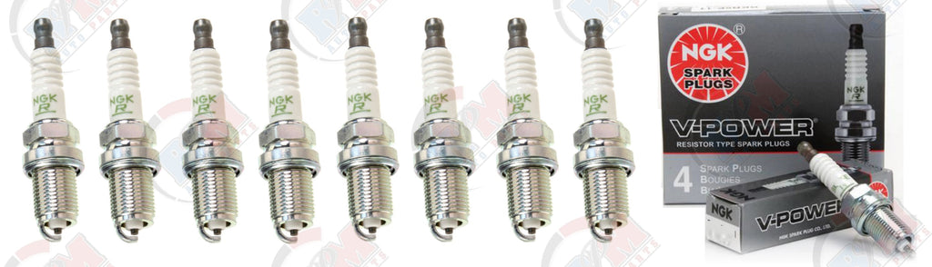 NGK "V-POWER" Spark Plugs (Set of 8) for 1993-1998 Jeep Grand Cherokee 5.2L 5.9L