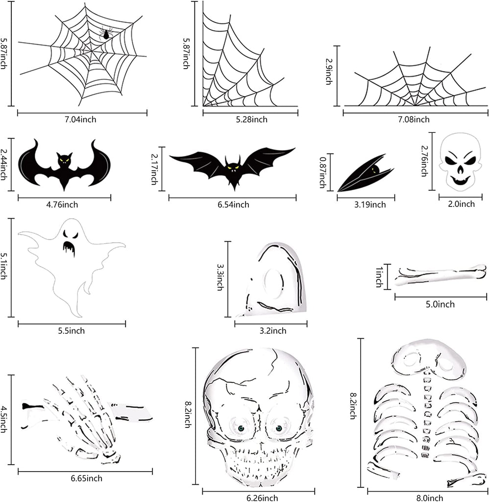 140PCS Halloween Window Clings Decor for Halloween Decorations, Double Side Halloween Window Stickers Removable Glass Decals for Halloween Party Decorations