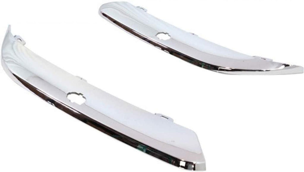 Compatible with Chrysler 300 Bumper Trim 2005-2010 Driver & Passenger Side Pair/Set | Front | Chrome | W/Headlight Washer Hole | 5.7L Engine | CH1058126 + CH1059126 | 4806125AA + 4806124AA