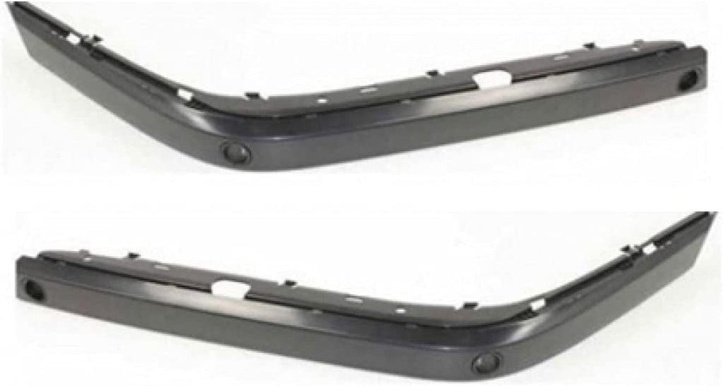 For BMW 740Il/750Il Bumper Trim 1995-2001 Front Driver and Passenger Side Pair/Set | Outer Cover | Plastic | Primed | W/Park Distance Control | BM1046102 + BM1047102 | 51118170555 + 51118170556