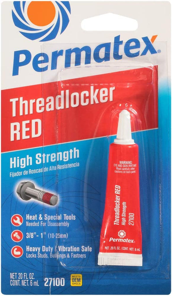 Permatex 27100-12PK High Strength Threadlocker Red, 6 Ml (Pack of 12)