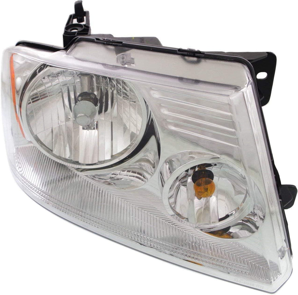 Headlight Set Compatible with 2006-2008 Lincoln Mark LT 2004-2008 Ford F-150 Left Driver and Right Passenger Side Halogen with Bulb(S) CAPA Certified