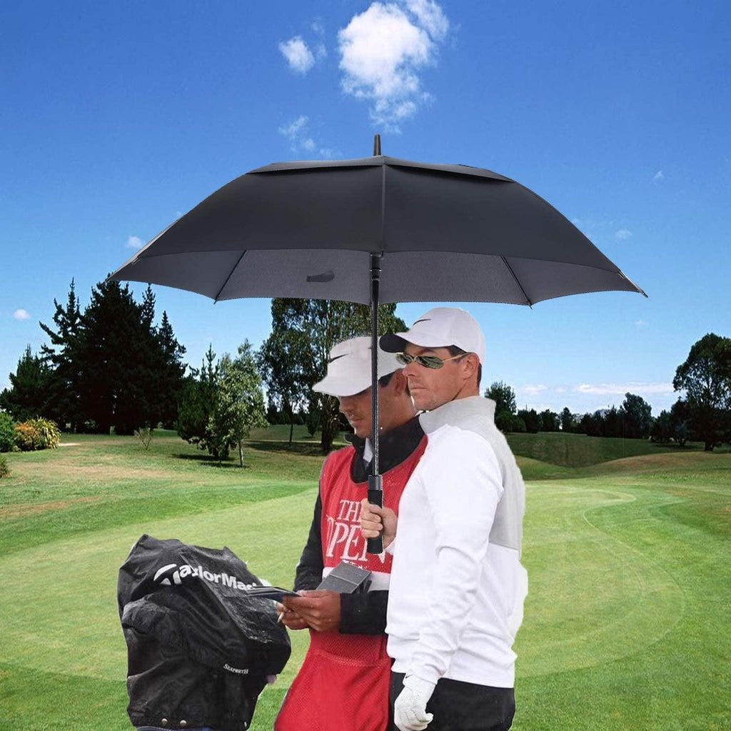 62/68/72 Inch Automatic Open Golf Umbrella, Extra Large Oversize Double Canopy Vented Windproof Waterproof Stick Umbrellas for Rain