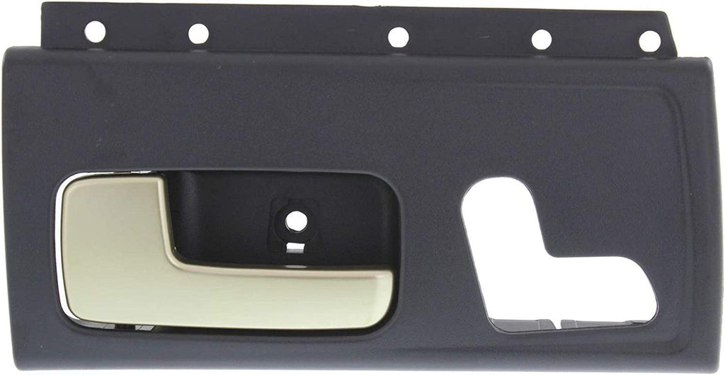 Interior Door Handle Compatible with 2003-2011 Lincoln Town Car Front, Driver Side Black Bezel with Chrome/Gold Lever