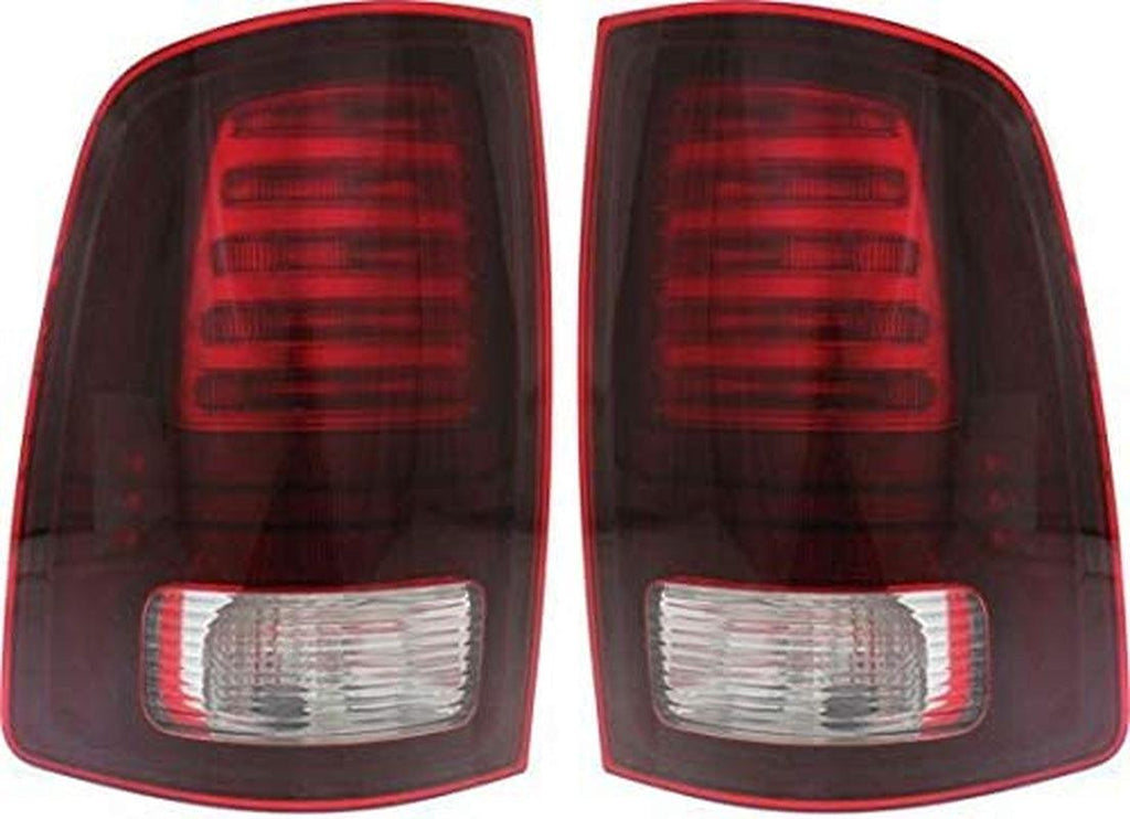 Tail Light Assembly Compatible with 2013-2018 Ram 1500/2500 / 3500 Sport Type, Clear/Red Lens, Set of 2, Driver and Passenger Side