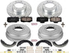 K15213DK Front and Rear Z23 Carbon Fiber Brake Pads with Drilled & Slotted Brake Drums Kit