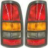 Tail Light Assembly Compatible with 2001-2003 Chevrolet Silverado 3500 / GMC Sierra 3500 Halogen Amber Clear & Red Lens with Black Trim Set of 2 Passenger and Driver Side