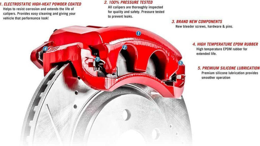 KC4015A Z23 Evolution Sport 1-Click Brake Kit with Powder Coated Calipers (Brake Pads, Drilled/Slotted Rotors)