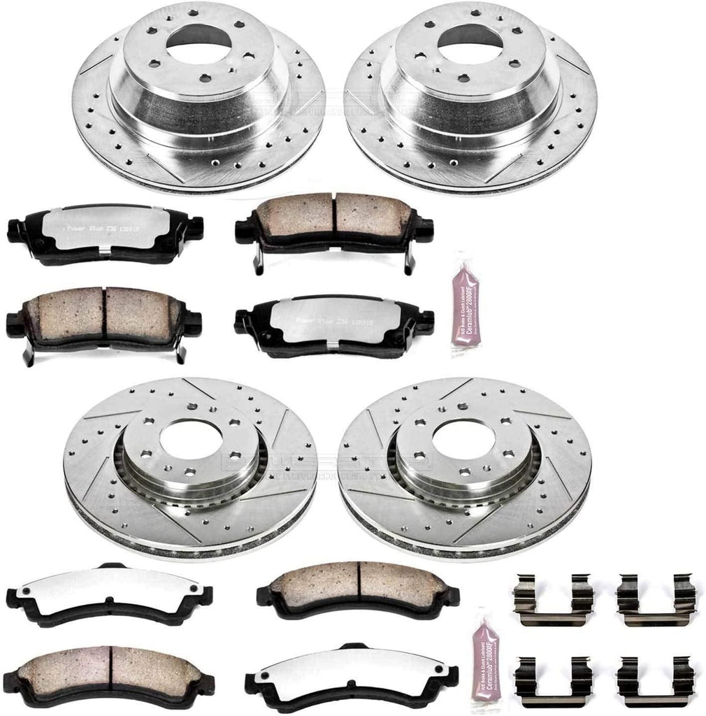 K2062-36 Front and Rear Z36 Truck & Tow Brake Kit, Carbon Fiber Ceramic Brake Pads and Drilled/Slotted Brake Rotors