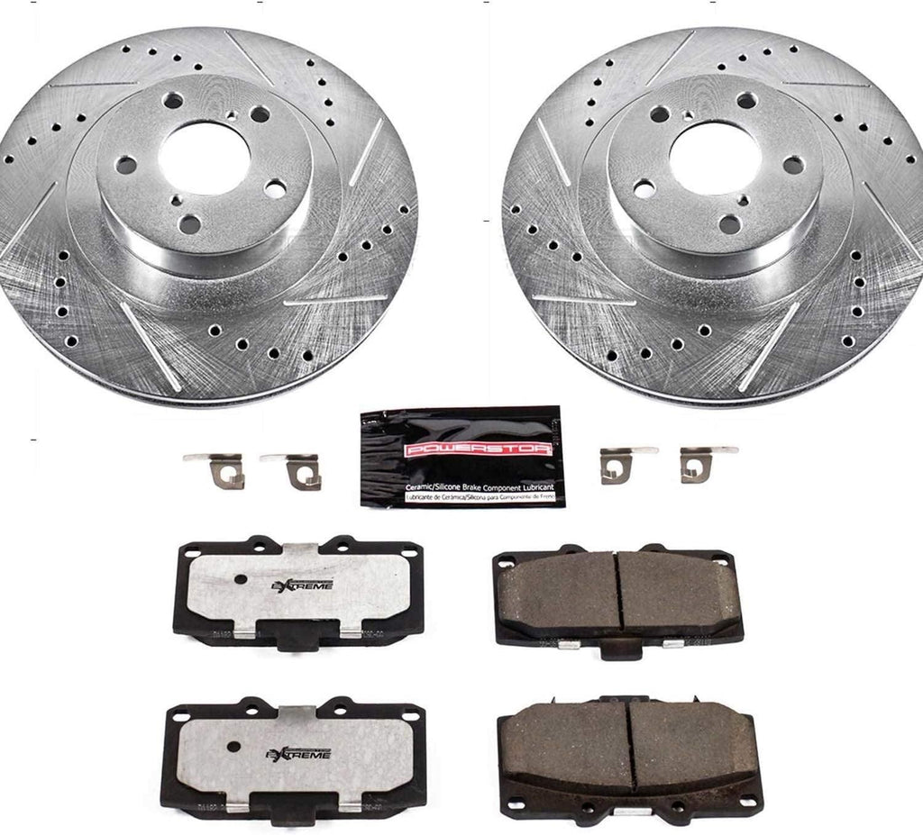 K2367-26 Front Z26 Carbon Fiber Brake Pads with Drilled & Slotted Brake Rotors Kit