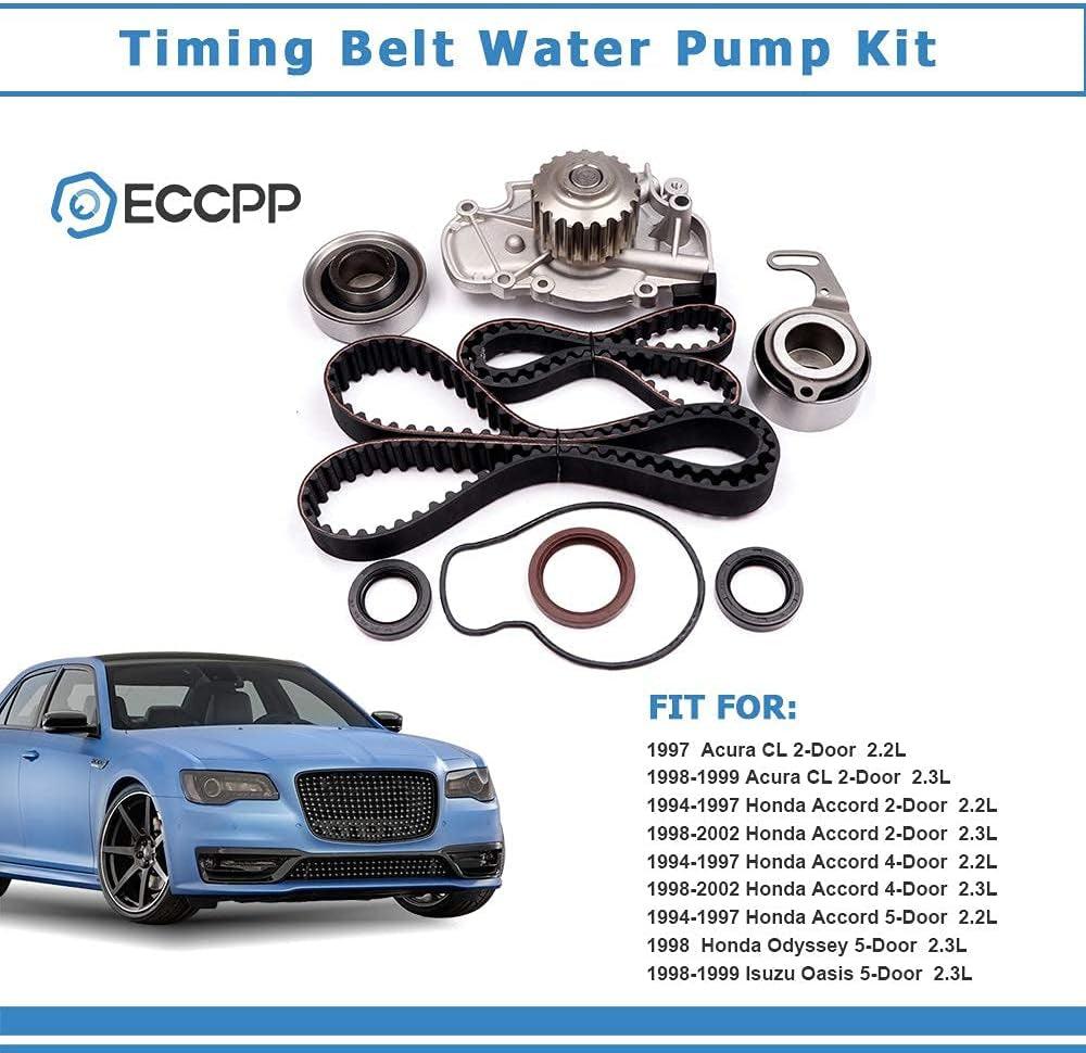 Timing Belt Water Pump Kit  TBK244 for Honda Accord Odyssey for Acura CL Isuzu Oasis 2.2L 2.3L L4 SOHC 16 Valves Engine F22B1 F23A1 F23A4 F23A5 F23A7 (Timing Belt Kit with Water Pump)