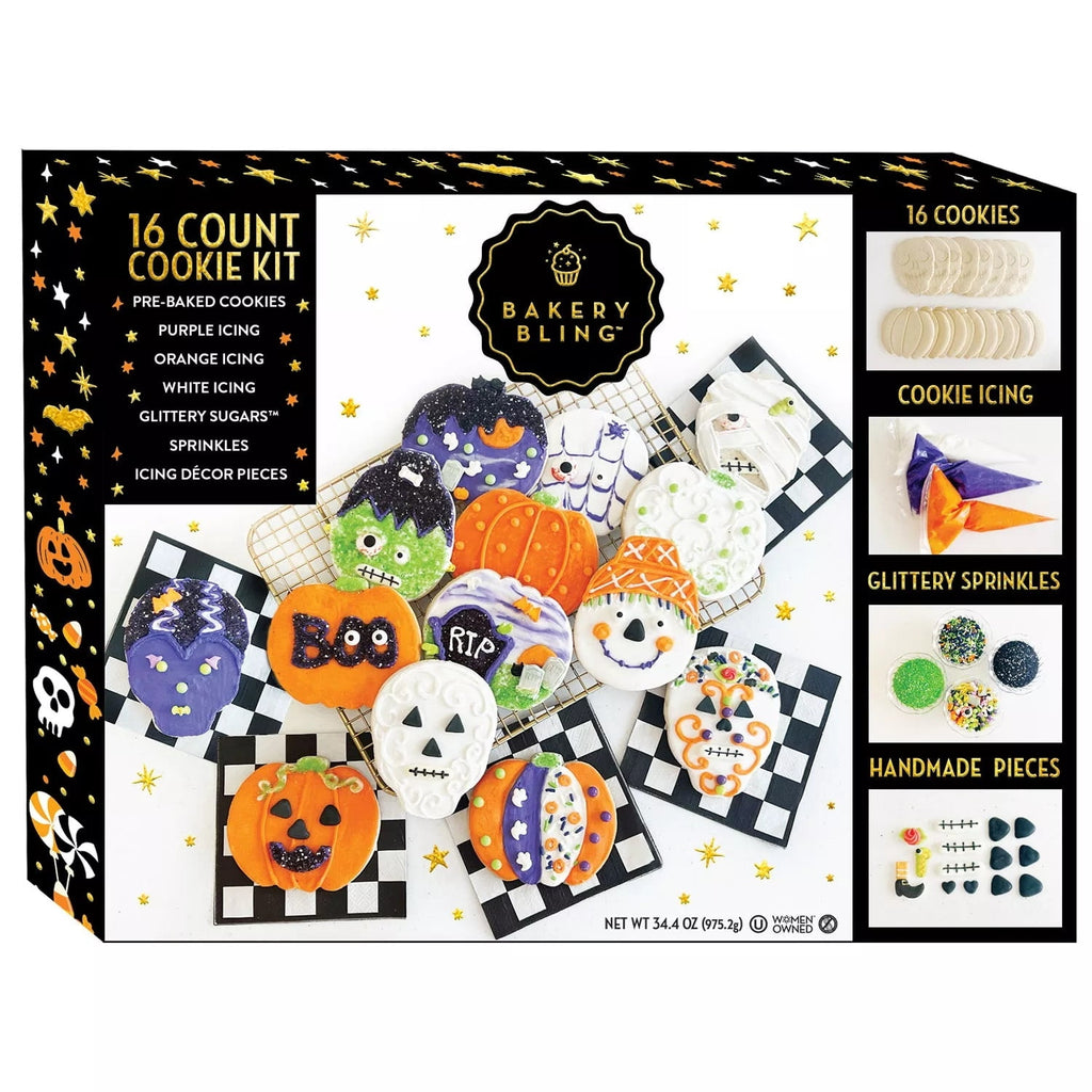 Bakery Bling Halloween Cookie Decorating Kit, 38.2 Ounce (16 Count)