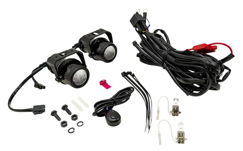 Micro DE Halogen Fog Lamp Kit With Black Housing H3 12V 55W - greatparts