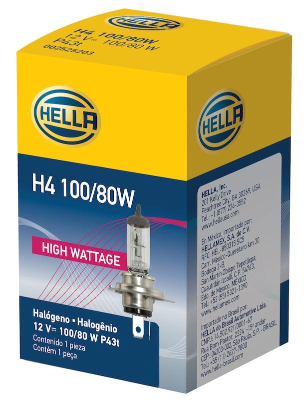 HELLA H4 100/80W High Wattage Series Halogen Light Bulb - greatparts