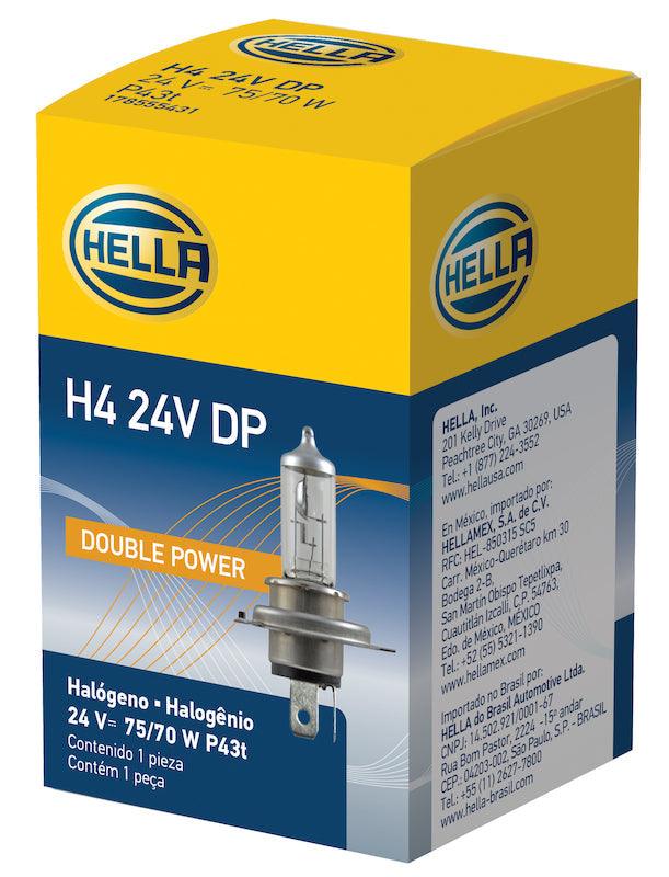 HELLA H4 24V DP Long Life Series Halogen Light Bulb - greatparts