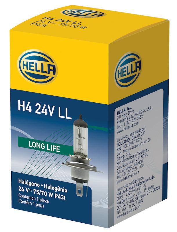 HELLA H4 24V LL Long Life Series Halogen Light Bulb - greatparts