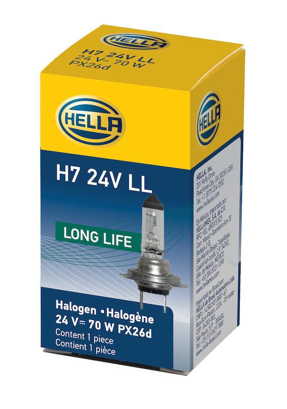 HELLA H7 24V LL Long Life Series Halogen Light Bulb - greatparts