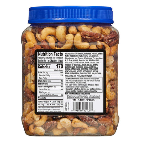 2 Packs Kirkland Extra Fancy Mixed Nuts 40 Oz 2.5 Lb Each Pack, Total 5 Lbs