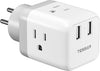 Israel Power Adapter -  US to Israel Plug Adapter with 3 Outlets 2 USB Charging Ports, Power Outlet Converter for Israel, Palestine, Jerusalem, Holy Land, Gaza Strip, Type H Output