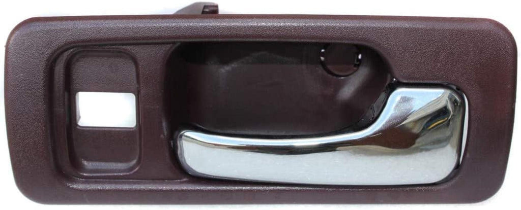 for Honda Accord Interior Door Handle Front, Passenger Side Red Bezel with Chrome Lever (1990-1993) | with Door Lock Hole | Trim:All Submodels | HO1353111 | 72125SM4003ZD