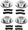 K2073 Front and Rear Z23 Carbon Fiber Brake Pads with Drilled & Slotted Brake Rotors Kit