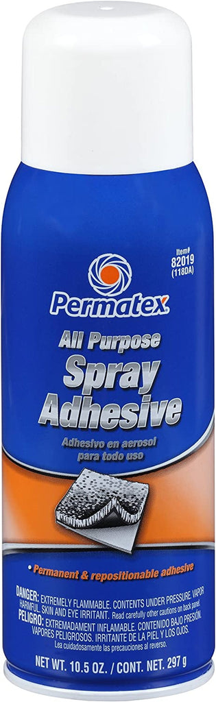 Permatex 82019-12PK All Purpose Spray Adhesive, 10.5 Oz. Net Aerosol Can (Pack of 12)