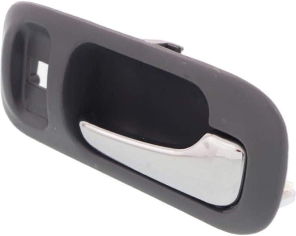 for Honda Odyssey Interior Door Handle Front, Passenger Side Gray Bezel with Chrome Lever (1995-1998) | with Door Lock Hole | Trim: LX/EX | HO1353139 | 72124SX0003ZB