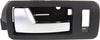 Interior Door Handle Set Compatible with 2005-2014 Ford Mustang Front, Driver and Passenger Side Black Bezel with Silver Lever