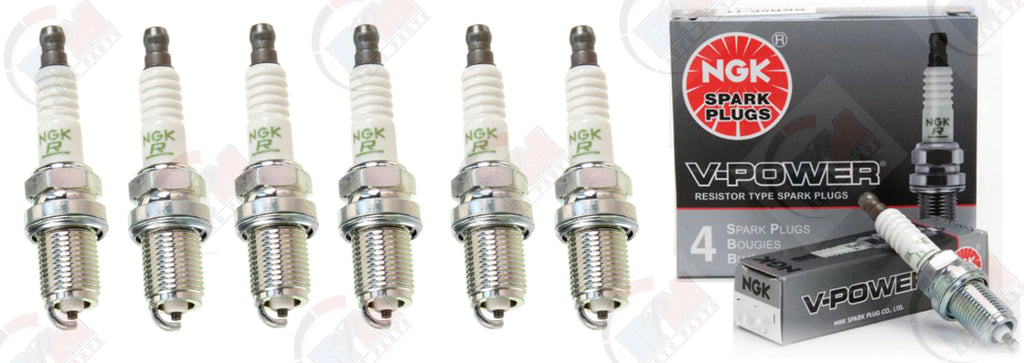 NGK "V-POWER" Spark Plugs (Set of 6) for 1995-2002 Honda Accord 2.7L 3.0L