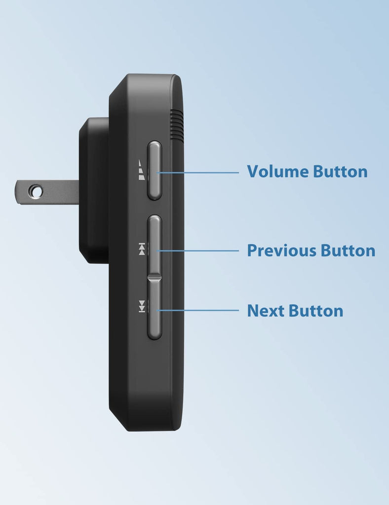 Wireless Doorbell, AVANTEK D-3B Waterproof Door Chime Kit Operating at over 1300 Feet with 2 Plug-In Receivers, 52 Melodies, CD Quality Sound and LED Flash